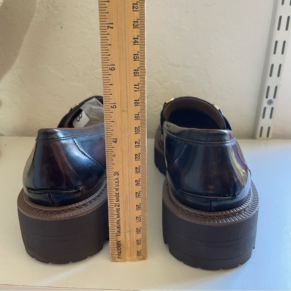 SAM EDELMAN Laurs Lug Sole Loafer Chestnut Shiny Size 10 NWOT - Picture 13 of 13